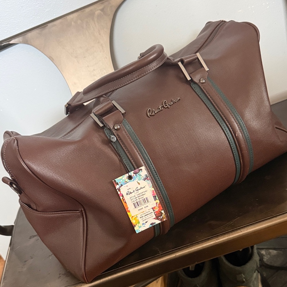 Robert Graham Brown Leather Duffel Bag